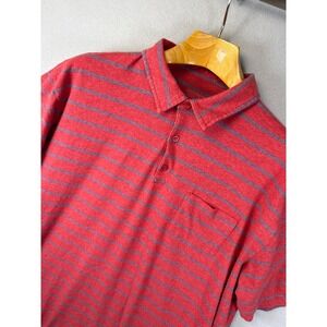 Patagonia‎ Squeaky Clean Polo Shirt Striped Organic Cotton Mens XXL Hipster 2XL